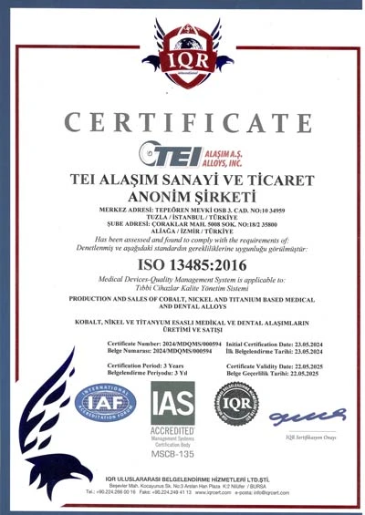 TEI ALAŞIM ISO 13485